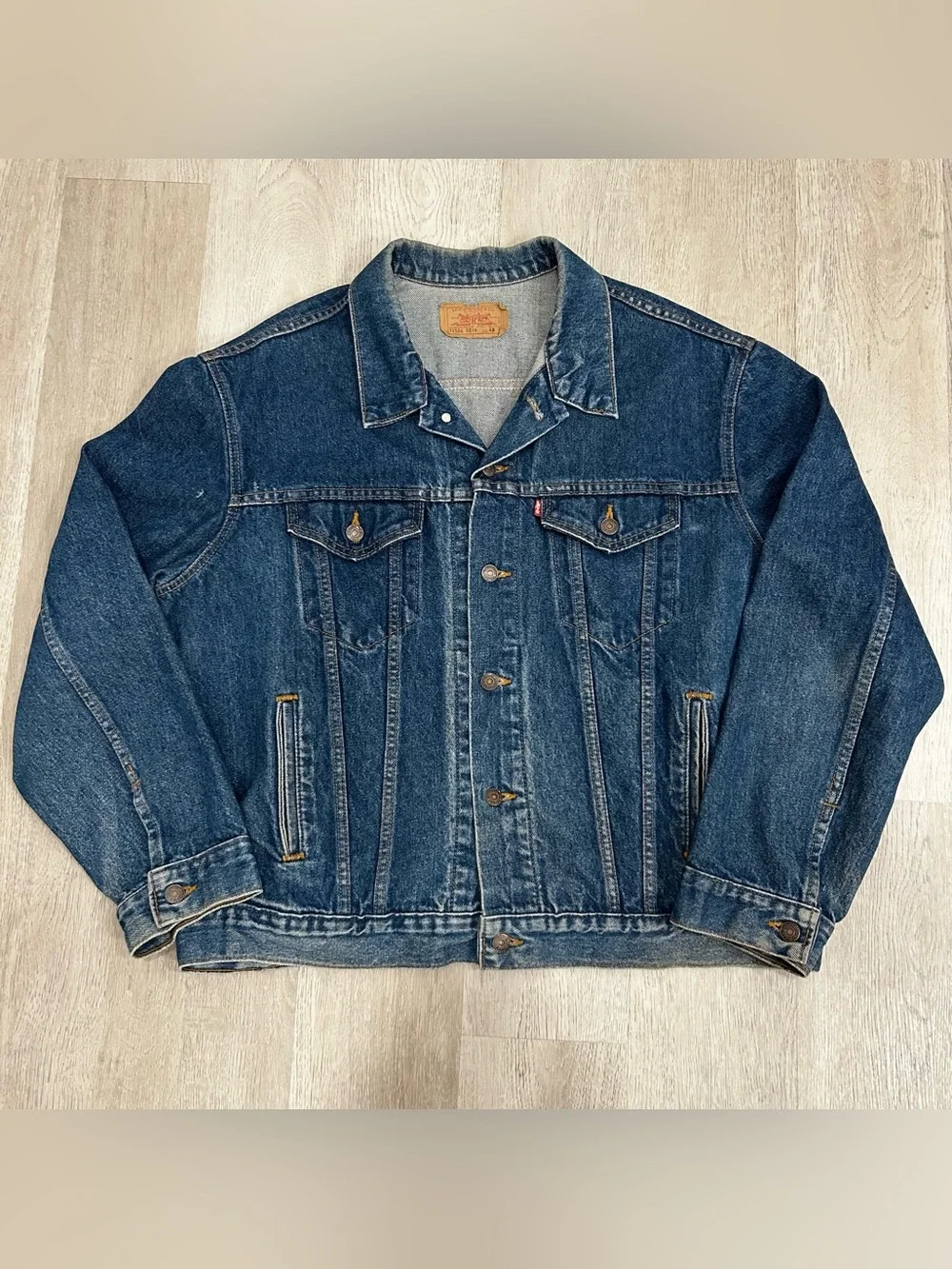 Vintage Levis Jacket 48 USA Made 80s Men's Dark Wash 70506 0216 Trucker Type 3